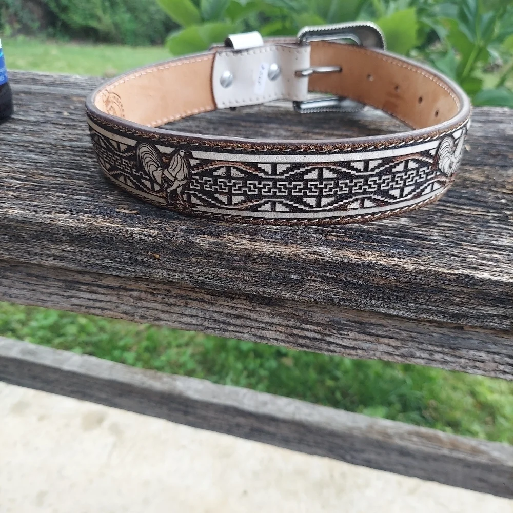 Genuine Leather Mexican Embroidered Western Belt